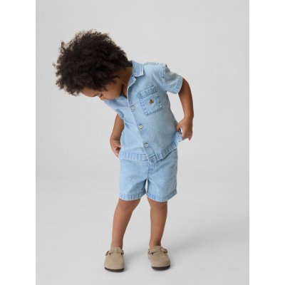 GAP Baby džínový outfit set Modrá – Sleviste.cz