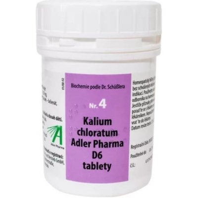 Adler Pharma Schüsslerovy soli – Nr.4 Kalium chloratum D6 1000 tablet