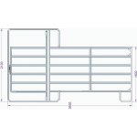 TEXAS Panel ohradní s dveřmi pozink 6 příček výška 1,6 m 2 řetízky 3,6 m – Hledejceny.cz