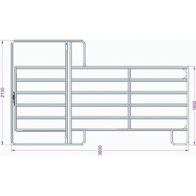 TEXAS Panel ohradní s dveřmi pozink 6 příček výška 1,6 m 2 řetízky 3,6 m – Hledejceny.cz