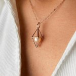 Pan Perla Stříbrný náhrdelník ve tvaru srdce s perlou 91/STR7 Růžová – Zboží Dáma