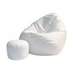 AGAMI Hruška XXXL s podnožníkem eko kůže BÍLÁ 242858 – Zboží Dáma