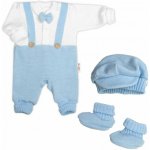 Baby Nellys Rostoucí pletený overálek 3D Hand Made malý Elegán sv. modrý bílá – Hledejceny.cz