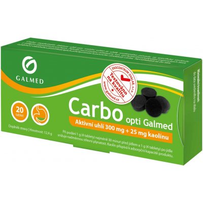 Galmed opti Carbo medicinalis 300 mg 20 tablet – Hledejceny.cz