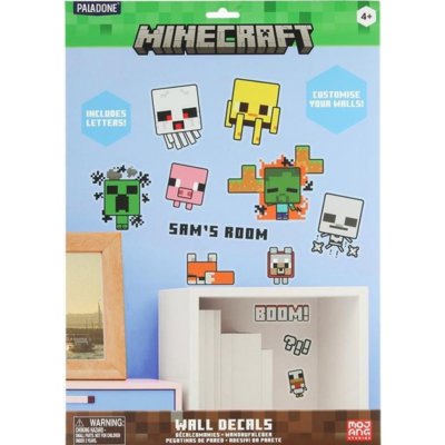CurePink: | Samolepky na zeď 4 listy Minecraft: Postavy [PP137743MCF] – Zboží Dáma