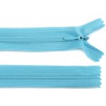 Spirálový zip skrytý šířka 3 mm délka 60 cm dederon Barva: 189 modrá nebeská - tmavá – Hledejceny.cz