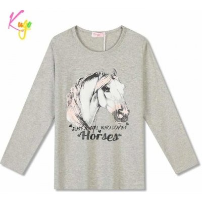 Kugo dívčí tričko dl.r. FT1215 šedá – Zboží Dáma