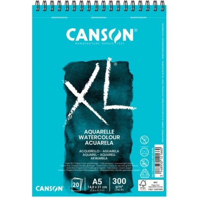 Canson Skicák na mokré techniky XL Aquarelle s kroužkovou vazbou 300g m2 20ks A5 – Zboží Dáma