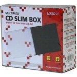 Box na 1 ks CD, průhledný, černý tray, tenký, Logo, 5,2mm, 10-pack, DOPRODEJ – Zboží Živě