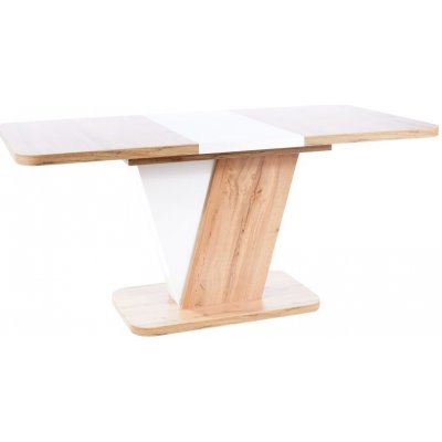 VENETI Rozkládací jídelní stůl JAROSLAV - 120 x 80, dub wotan / matný bílý