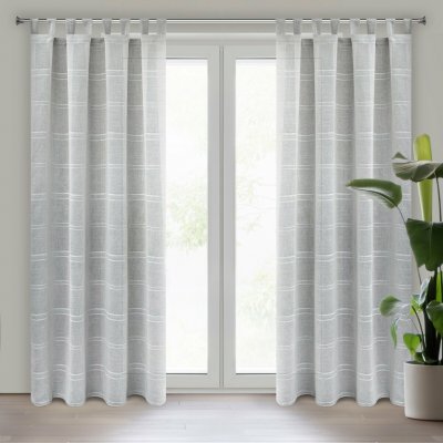 EUROFIRANY ZÁCLONA NA POUTKÁCH ARCADIA 140X250 CM STŘÍBRNÁ – Hledejceny.cz