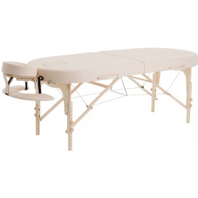 Fabulo USA Dřevěný masážní stůl Fabulo guru Oval Set 192 x 76 cm 7 barev Barva: krémová 192 x 76 cm 16,3 kg 3 barvy – Zboží Dáma