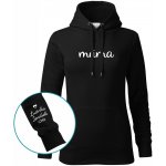 Dámská mikina s kapucí MÁMA a jména dětí na rukávu Černá Zlatý – Zboží Dáma