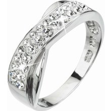 Jewelry by Bohemia Stříbrný prsten s krystaly Swarovski v bílé barvě 35041.1