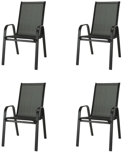IWHOME Zahradní židle VALENCIA 2 černá, stohovatelná IWH-1010010 sada 4ks  od 3 999 Kč - Heureka.cz