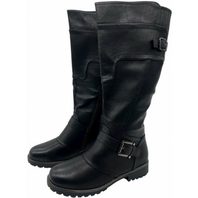 Dámské nadměrné zimní kozačky pro širší lýtka 01 černé – Zboží Dáma