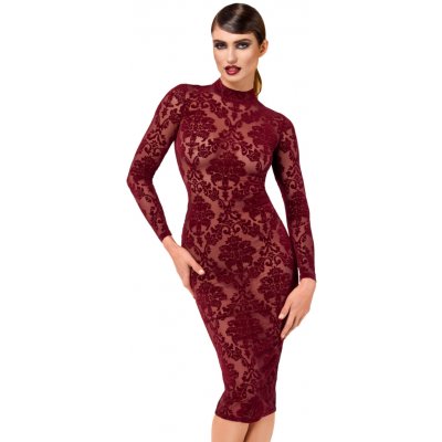 Noir Handmade F384 Kink Royal Midi Dress Burgundy – Zboží Dáma