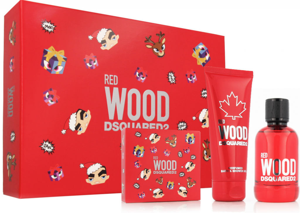 Dsquared2 Red Wood EDT 100 ml + sprchový gel 100 ml + peněženka dárková sada