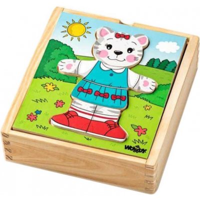 Woody puzzle šatní skříň Kočička 18 dílů – Zbozi.Blesk.cz