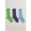 GANT TONAL LOGO RIB SOCKS 3 PACK zelená