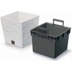 Prosperplast Květináč FURU SQUARE LOW ECO WOOD 29,5cm bílý – Zboží Dáma