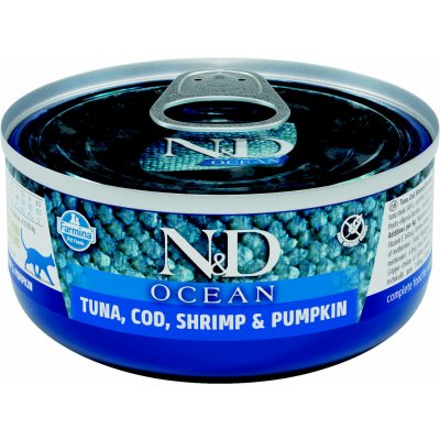 N&D CAT OCEAN Adult Tuna Cod Shrimp & Pumpkin 80 g