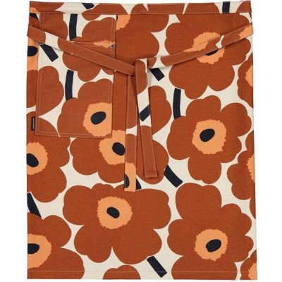 Marimekko zástěra Pieni Unikko krátká hnědá