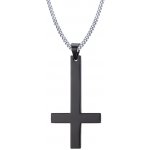Steel Edge Přívěsek satanský kříž chirurgická ocel SEPN571 Černá – Zboží Dáma