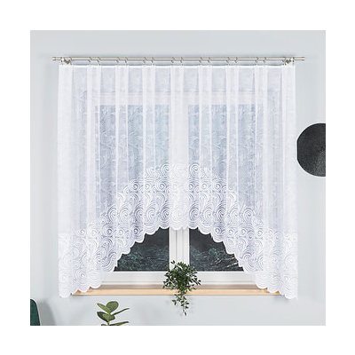Dekorační oblouková krátká záclona na žabky KINGA 160 bílá 300x160 cm MyBestHome – Hledejceny.cz
