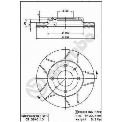 Brzdový kotouč BREMBO 09.5640.75 – Zbozi.Blesk.cz