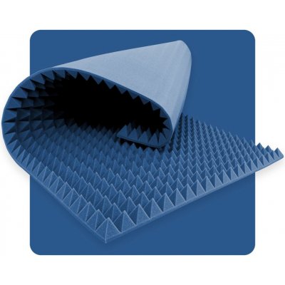 Akustický panel pěna Pyramida 200×100 cm 5 cm modrý – Hledejceny.cz