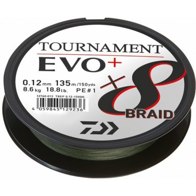 Daiwa Tournament X8 Braid Evo+ 135m 0,08mm 4,9kg – Zboží Dáma