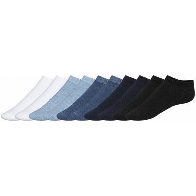 LIVERGY Pánské nízké ponožky s BIO bavlnou, 10 párů (43/46, bílá / modrá / navy modrá / černá)