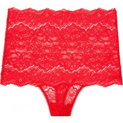 Victoria's Secret Dámské Krajkové Tanga Kalhotky High Waist Thong Panty červená