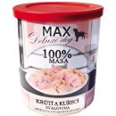 Krmivo pro psa Max Deluxe krůtí a kuřecí svalovina 0,8 kg