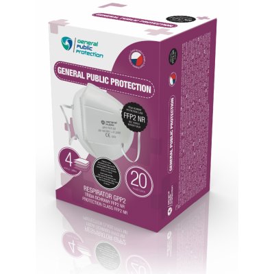General Public Protection respirátor GPP2 FFP2 NR CE 20 ks – HobbyKompas.cz
