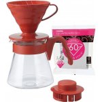 Hario V60-02 Pour Over Kit Plastic Red – Zboží Mobilmania