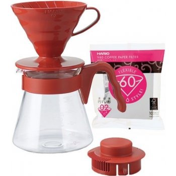 Hario V60-02 Pour Over Kit Plastic Red