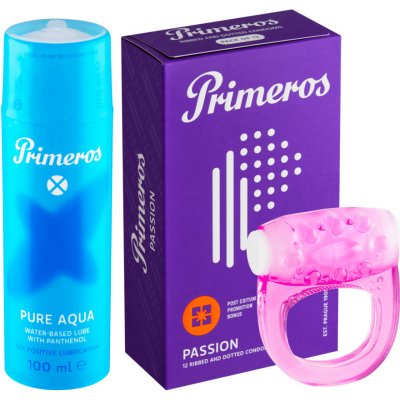 Primeros Primeros lubrikant Pure Aqua kondomy Passion a vibrační kroužek jako dárek zdarma – Zboží Mobilmania
