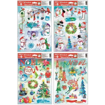 Anděl Okenní fólie s glitrem barevné Vánoce 30 x 20 cm 216 – Hledejceny.cz