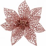 SPRINGOS Vánoční hvězda s klipem 14x13 cm růžová – Zboží Dáma