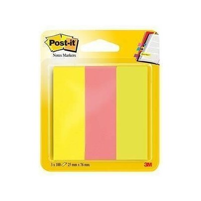 Samolepicí záložky, mix neonových barev, 25 x 76 mm, 3 x 100 listů, 3M POSTIT 7100172769 – Hledejceny.cz