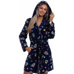 Dámský teploučký župan se sovičkami 1Z1347 modrá – Sleviste.cz