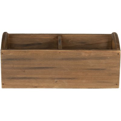 Hnědý dřevěný zásobník – 30x15x13 cm – Zboží Mobilmania