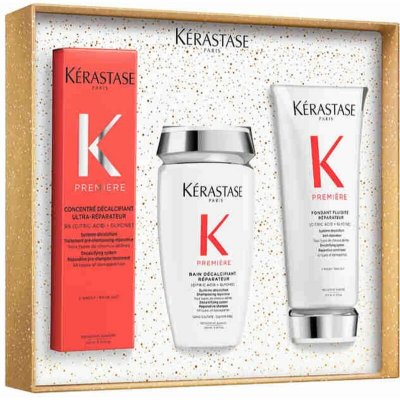 Kérastase Première Kérastase Première Bain Décalcifiant Réparateur šamponová lázeň pro poškozené vlasy 250 ml + Kérastase Première Concentré Décalcifiant Ultra-Réparateur před-šamponová péče pro poško – Hledejceny.cz