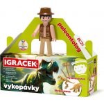 EFKO Igráček Paleontolog figurka s vykopávkami dinosaurů Tyranosaura a Stegosaura – Zboží Mobilmania