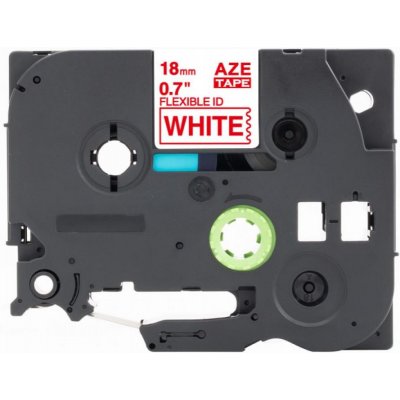 Alternativní páska Brother TZ-FX242 / TZe-FX242, 18mm x 8m, flexi, červený tisk / bílý podklad – Zboží Mobilmania