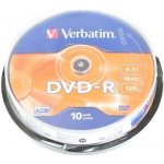 Verbatim DVD-R 4,7GB 16x, AZO, cakebox, 10ks (43523) – Zboží Živě