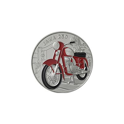 Česká mincovna Motocykl Jawa 250 se smaltováním 500 Kč 2022 stříbrná mince Standard 25 g – Zboží Dáma