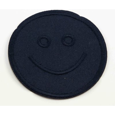 Nažehlovací záplata - smajlík - 6 cm - tmavá modrá – Zboží Dáma